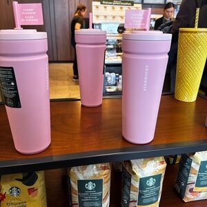 Starbucks Pink and Yellow Tumblers